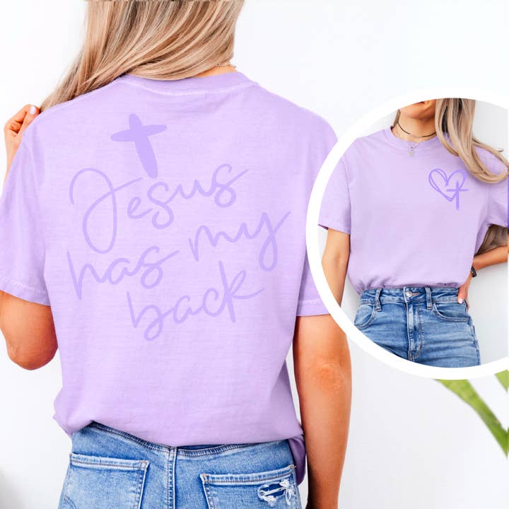 Shoppe SHC - Vente T-shirt à imprimés – femme - T-shirt graphique "Jésus me soutient" | Comfort Colors8