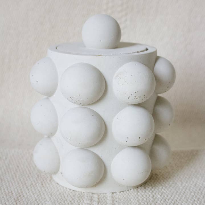 Moderniche - Wholesale Candle Holder - 8oz Empty Concrete Candle Jar w/ Lid Option - Bubble Style13