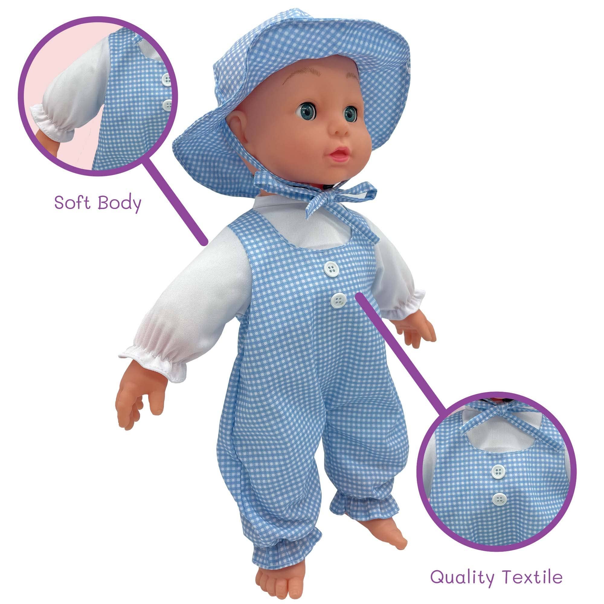 The New York Doll Collection - Wholesale Doll - Kids - 16" Realistic Baby Doll Plush Body Gingham Print - Girl, Boy1