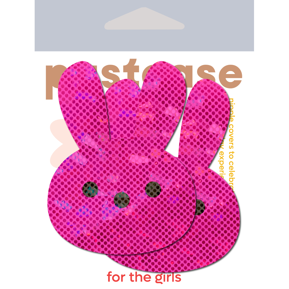 Pastease® – wholesale Nipple pasties – Women’s – Bunny: Glitter Pink Marshmallow Easter Rabbit Nipple Pasties1