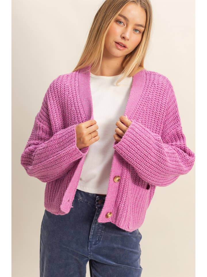 Oversized Ribbed Sweater Cardigan for wholesale by HYFVE