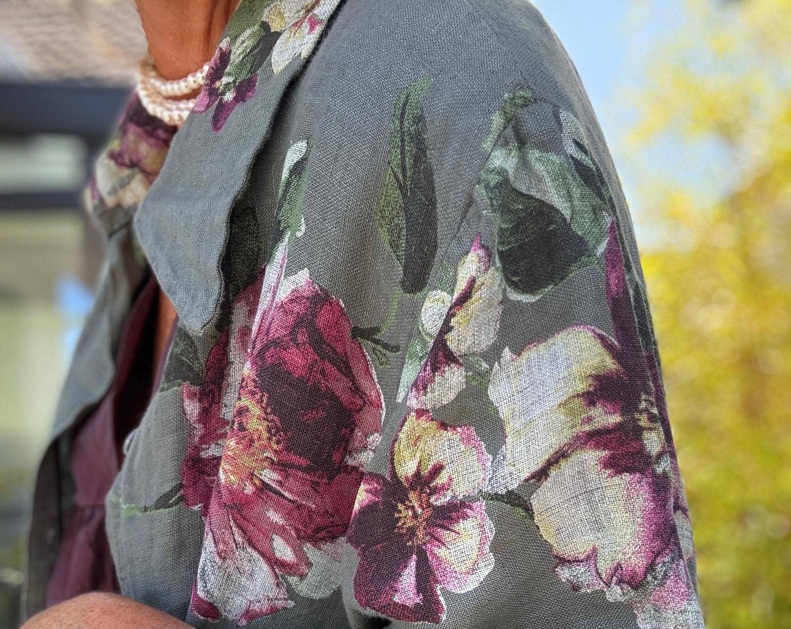 LINEN & COTTON HOUSE - Vente Robe – femme - 8052 E  LONGUE ROBE AVEC POCHES EN LIN  MOTIF 17