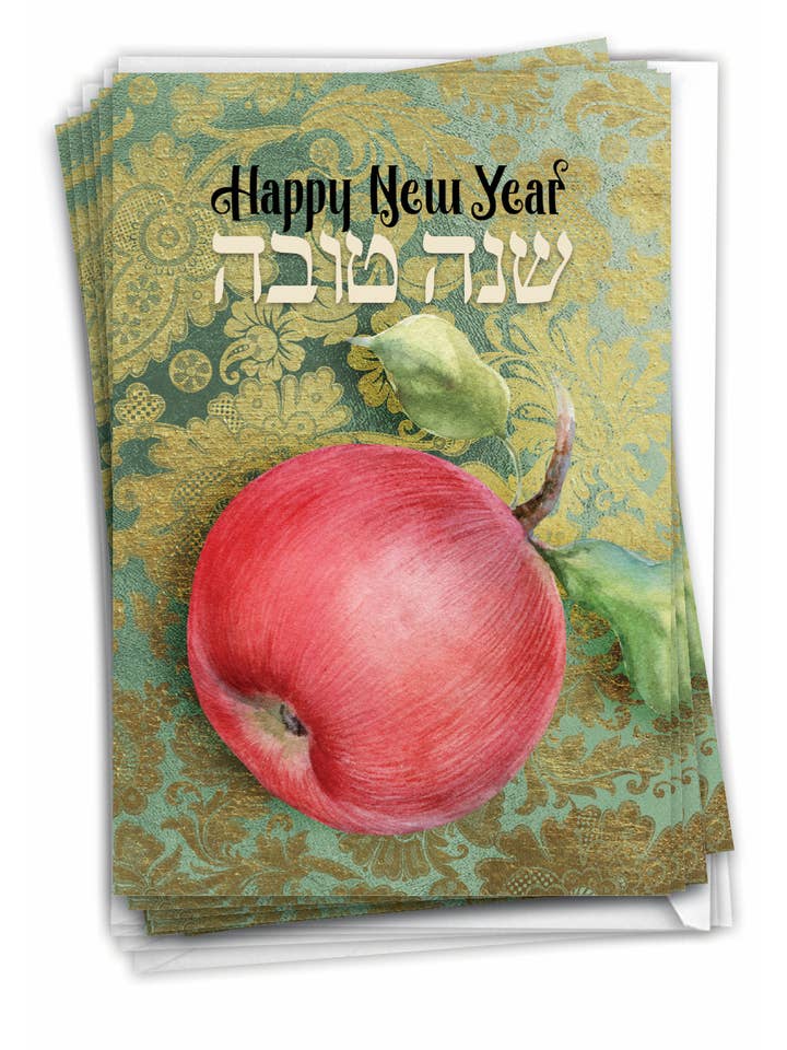 Scatola da 12 biglietti Rosh Hashanah - Shana Tova - Melograno per la vendita all'ingrosso da parte di NobleWorks