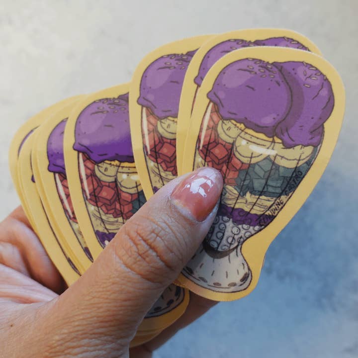 Claudine Castro Art – Adesivo por atacado – Autocolante Halo Halo, Arte de Sobremesa Filipina6