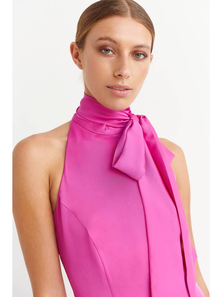 Fucsia ROBE COL HALTER COSMOS FUCHSIA en vente sur Faire4