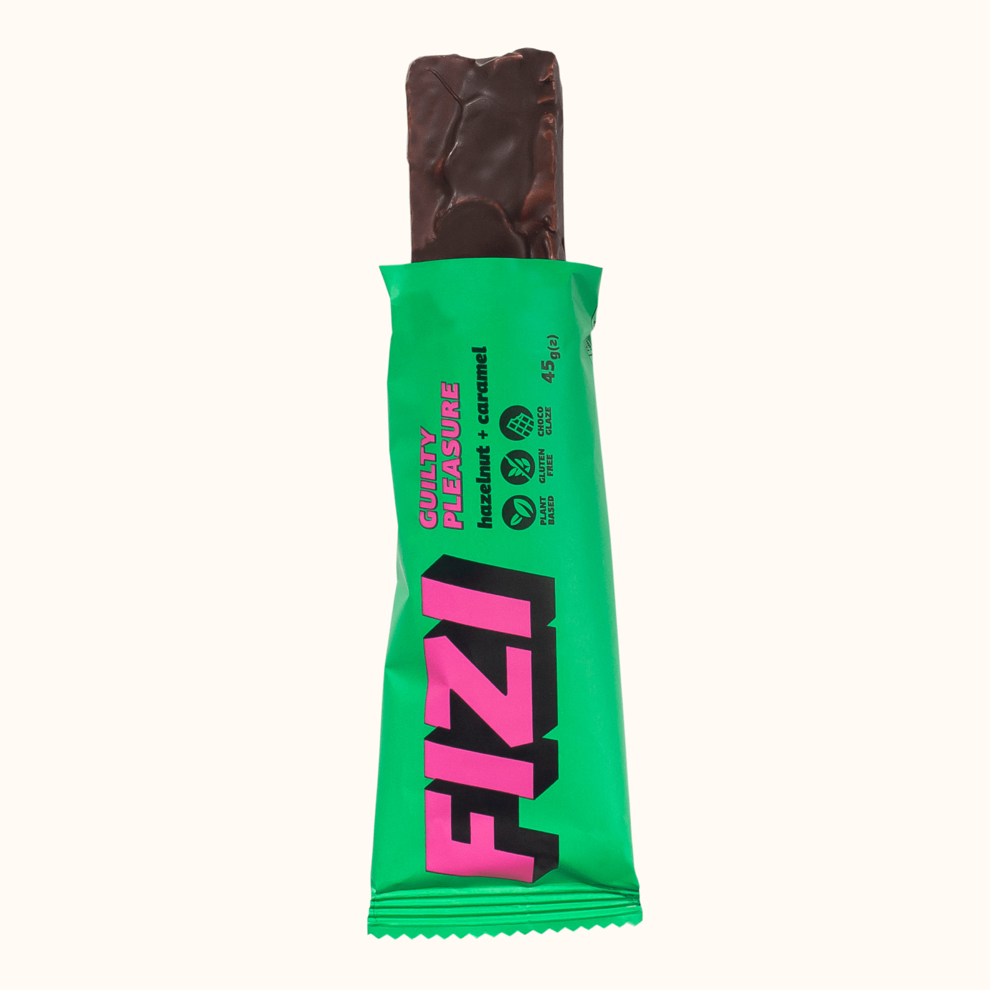 FIZI - Wholesale Snack Bar - GUILTY PLEASURE "HAZELNUT + CARAMEL" 10x45G4
