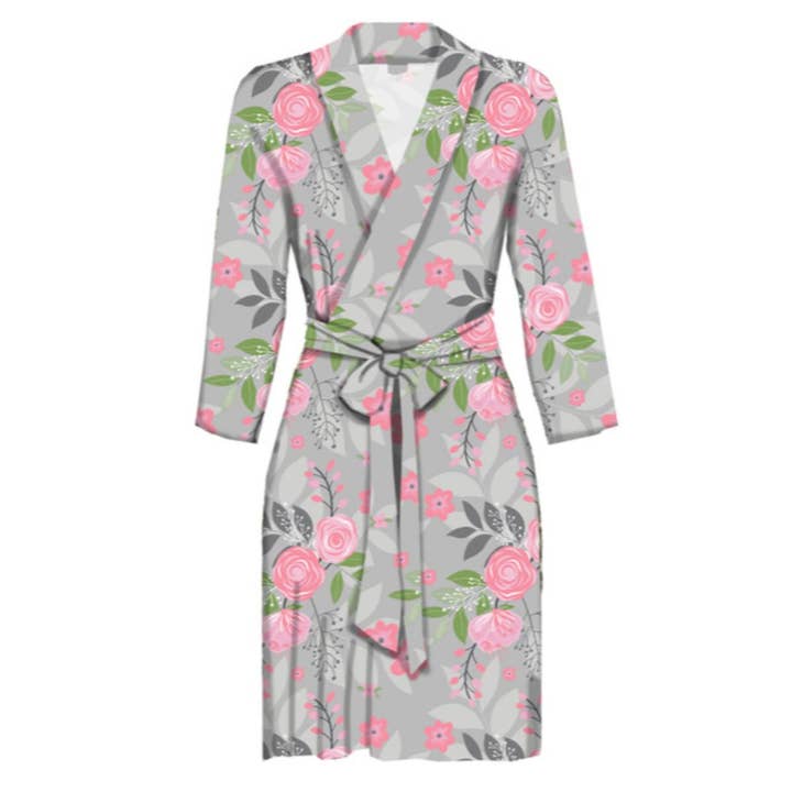 Women's Camellia Lounge Robe - Size L Camellia Robe, Size L for wholesale by Jane Marie