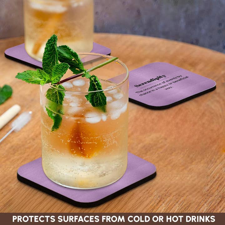 3dRose - Wholesale Coasters - 3dRose, Serendipity and its meaning typography, Coaster9