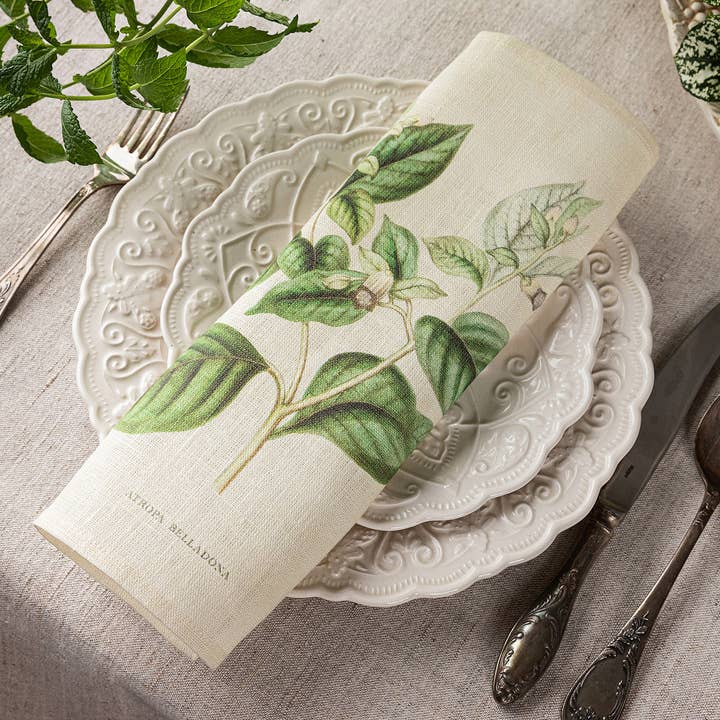 Suisse Maison de Lin - Wholesale Dinner & Cloth Napkin - Apothecary Botanica Natural Linen Napkins (Set of 6)