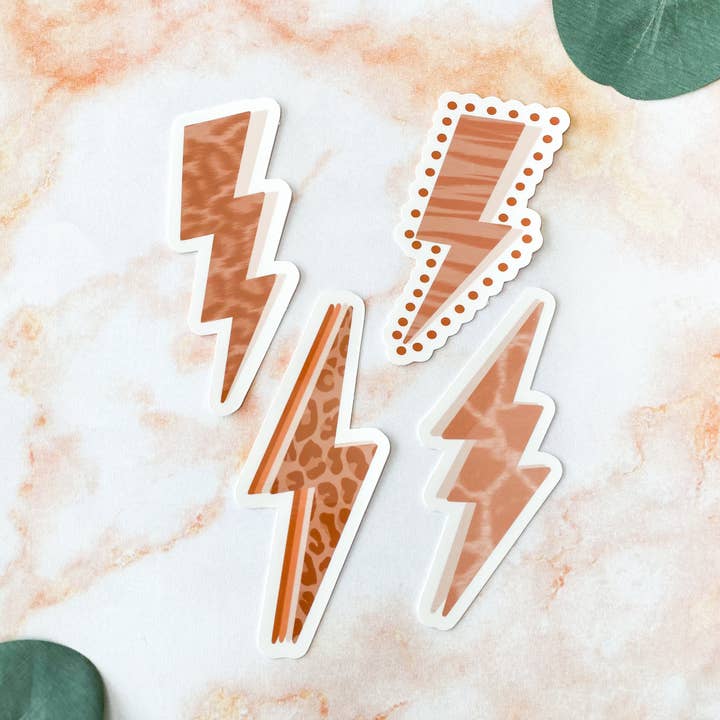 Lightning Bolts Sticker Set | Boho | Matte Weatherproof for wholesale by Raquel Illustration