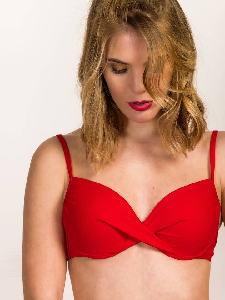 Puntacana red adjustable bra for wholesale by UONDI