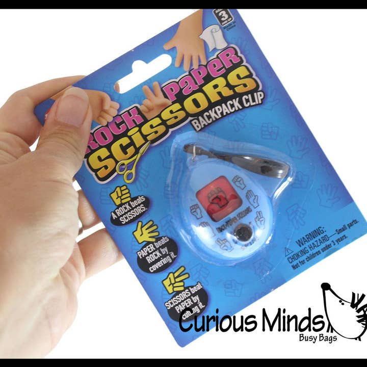 Curious Minds Toys - Wholesale Fidget Toy - Kids - 1 Rock, Paper, Scissors, Fidget Toy with Keyring Clip