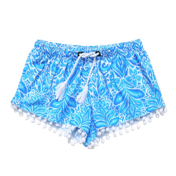 Blaue Badeshorts Santorini für den Großhandel von Snapper Rock Swimwear UPF50+