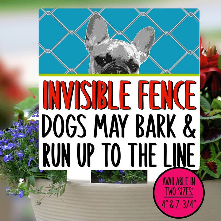 Cartello di recinzione invisibile a forma di cane Bulldog francese per la vendita all'ingrosso da parte di Swanky Bazaar