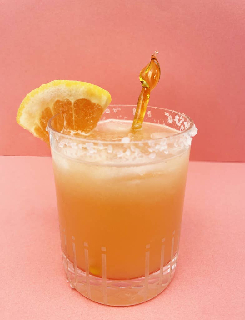 House of Puff - Wholesale Drink Stirrer - Tribeca Swizzle Stick in Mickalene Marigold