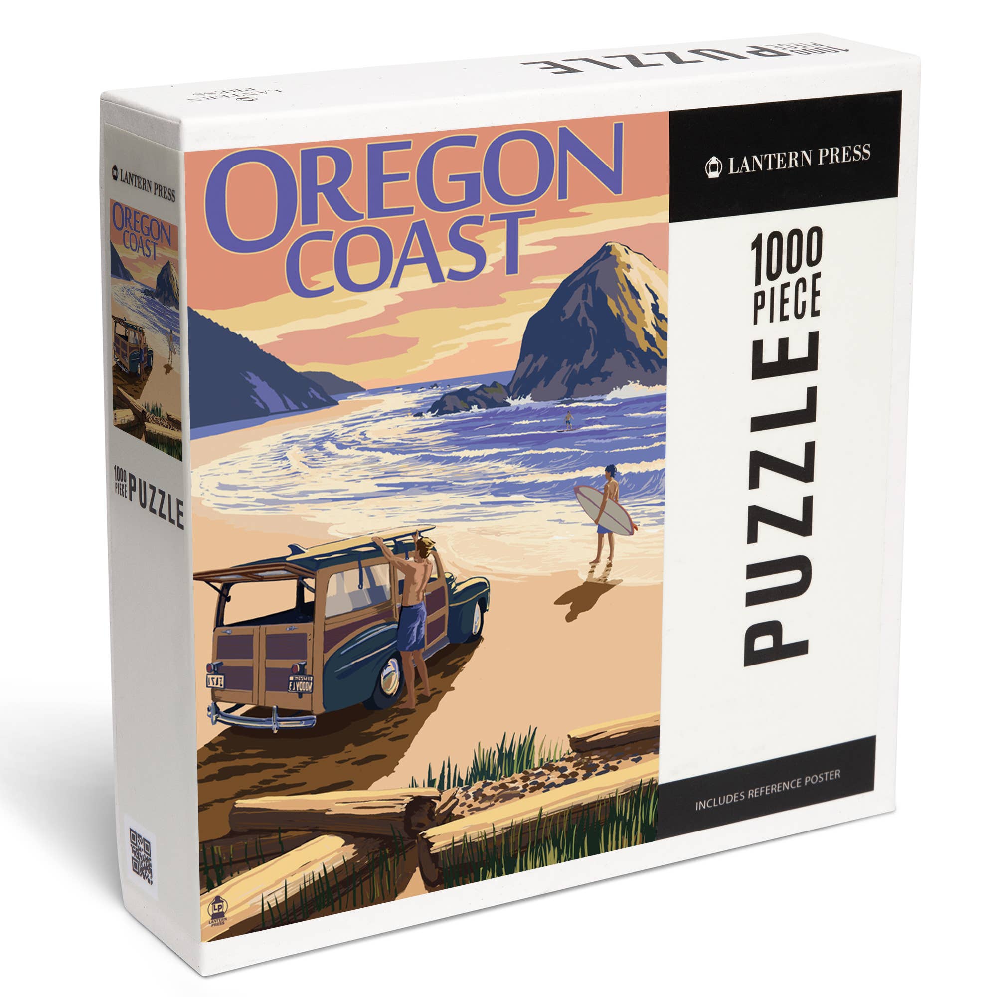 Lantern Press - Wholesale Puzzle - Adult - 1000 PIECE PUZZLE Oregon Coast, Woody on Beach at Sunset0