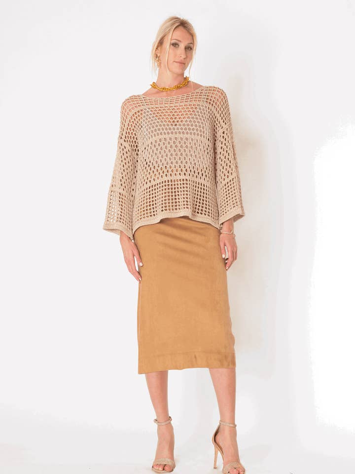 Suéter perforado con 80 % vi y 20 % me lurex para venta al por mayor de Siste's S.p.A.