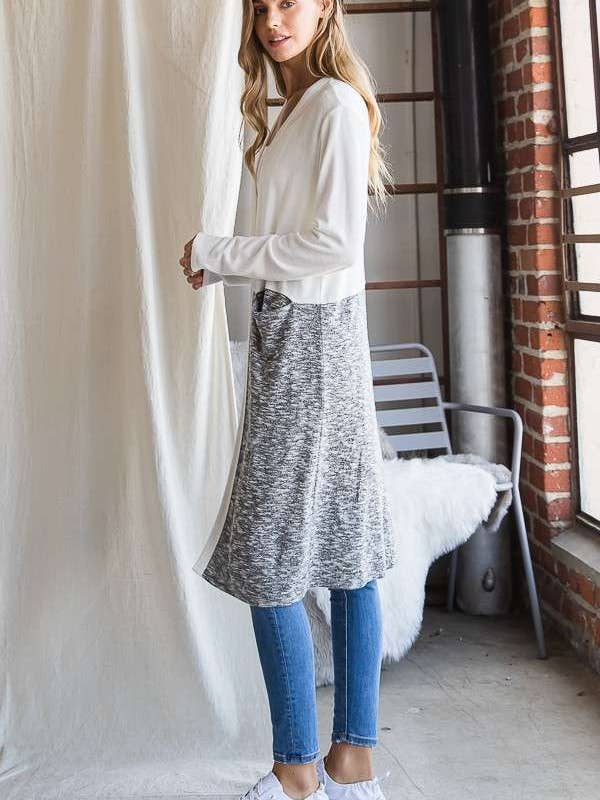 Culture Code - Wholesale Cardigan - Women's - CHD1348LA - COLOR BLOCK HALF DUSTER9