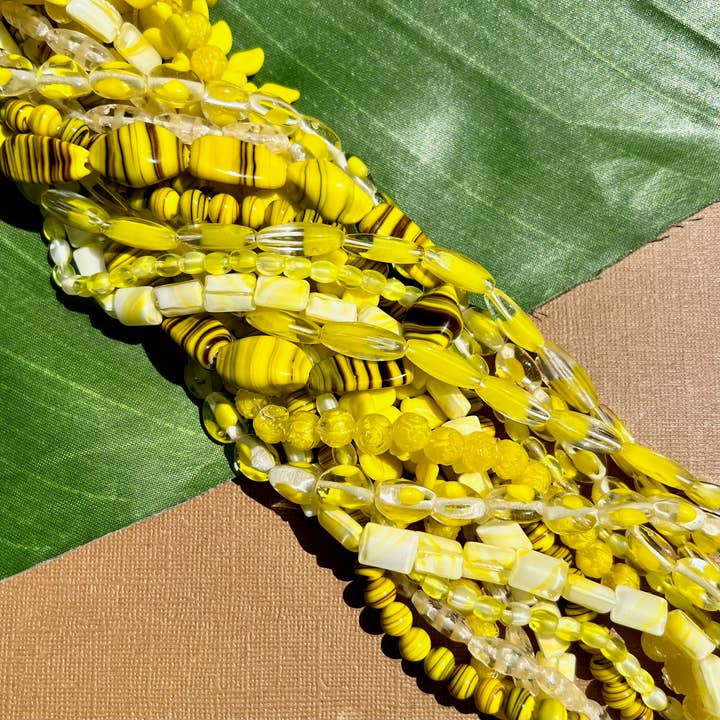 Bead Goes On – Großhandel Perlen – Gelbe Tombo-Rondelle-Glasperlen im japanischen Vintage-Stil3