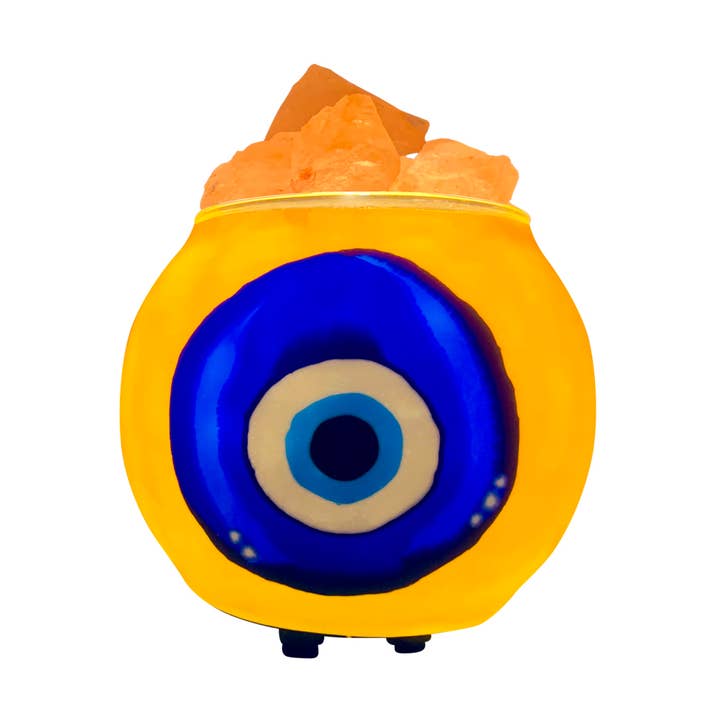 Evil Eye Aromatherapy Salt Lamp With UL Listed Dimmer Cord for wholesale by Himalayan CrystalLitez & EssentialLitez