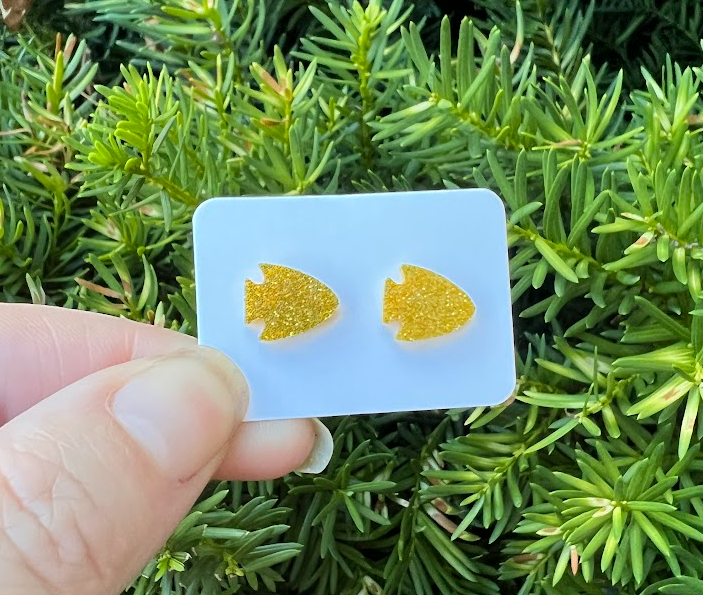 Baubles by B - Wholesale Stud/Post Earrings - Gold Arrowhead KC Kansas City Chiefs Game Day Stud Earring5