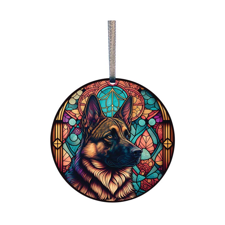 German Shepherd, Stainless Steel Ornament #MO-175 by d'ears for wholesale by d'ears inc.