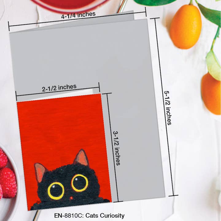Kattens nyfikenhet, Gratulationskort (#8810C) för wholesale av Printed Canvas
