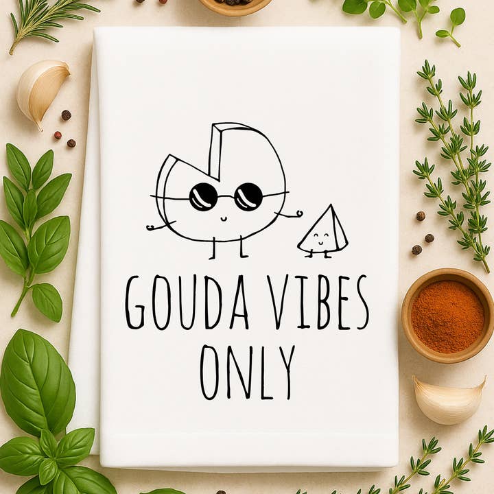 Kun gode vibrationer - Viskestykker - LAGERSALG for engroshandel hos Moonlight Makers