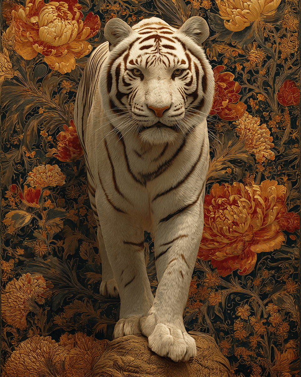 Mowbi - Wholesale Art Print - Stylized Tiger - Zoo Animals - Biophilic Wildlife Art Print - 8"x10" Artwork for 11"x14" Frame7