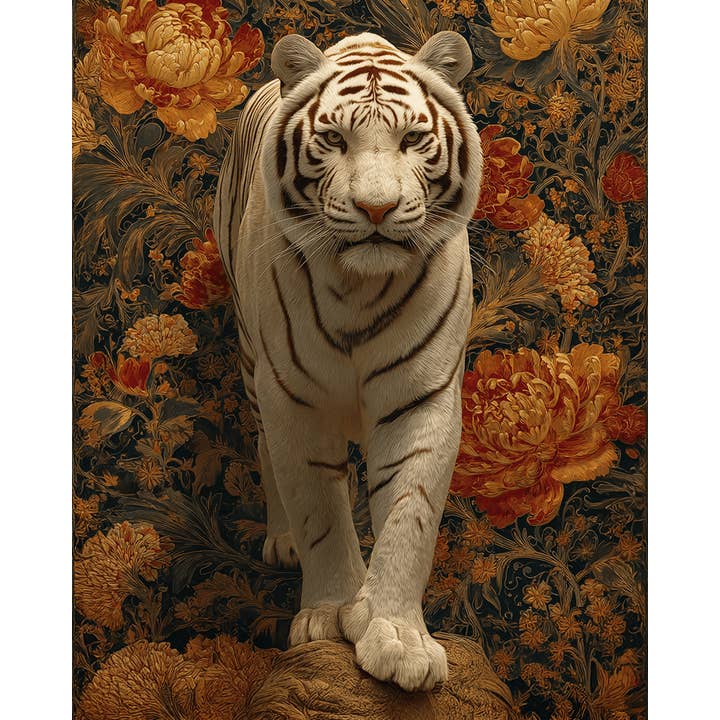 Mowbi - Wholesale Art Print - Stylized Tiger - Zoo Animals - Biophilic Wildlife Art Print - 8"x10" Artwork for 11"x14" Frame7