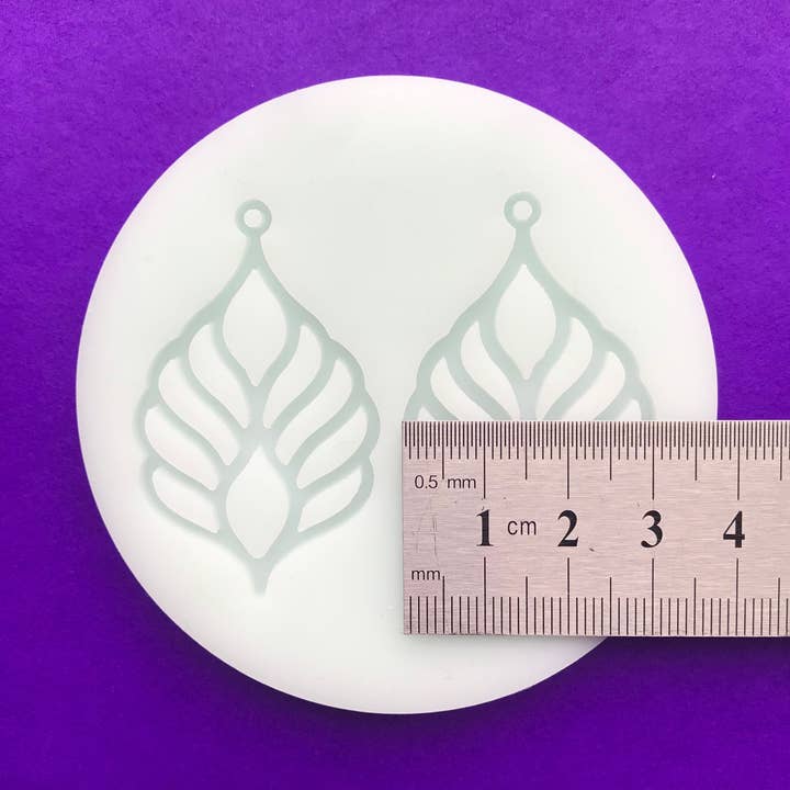 Mönstrad påfågel dingla silikon mögel örhänge för wholesale av EllaRaeMouldsVinyls