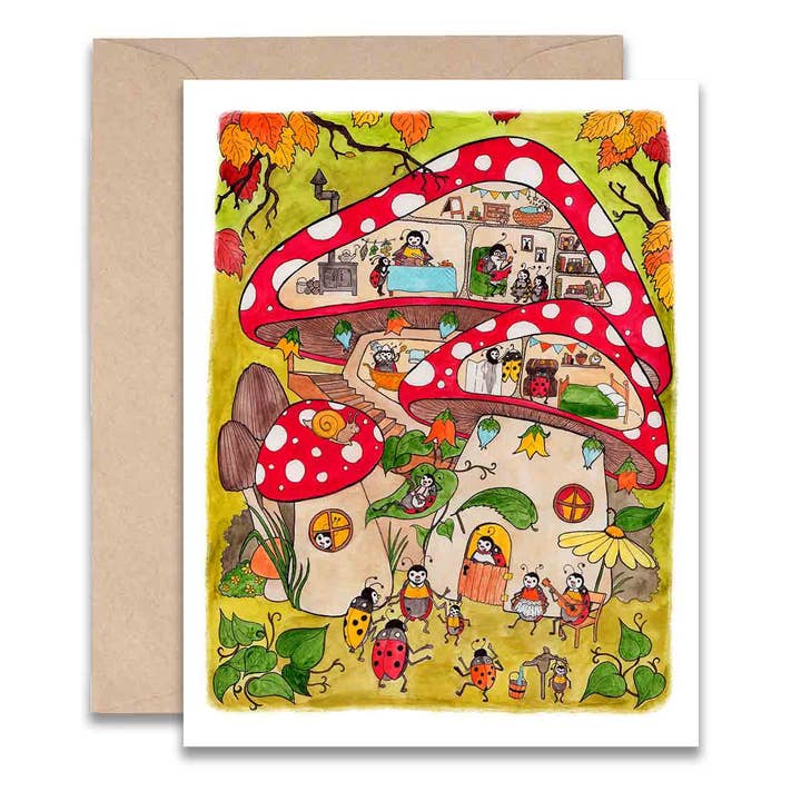 Cartão da Casa da Joaninha por atacado de Jodi Lynn's Emporium of Doodles