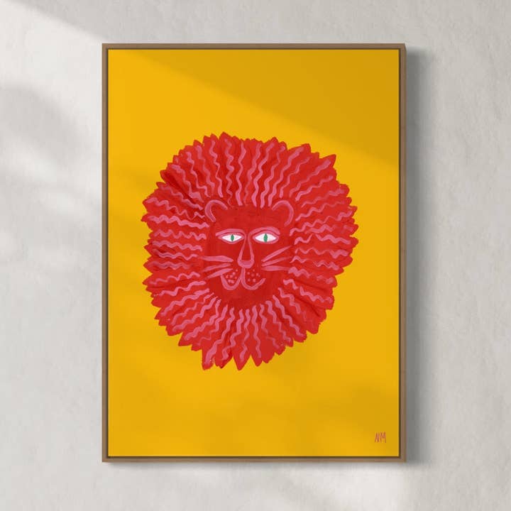 Impresión de Arte Contemporáneo León Rojo con Acabado Mate para venta al por mayor de Nancy McKie