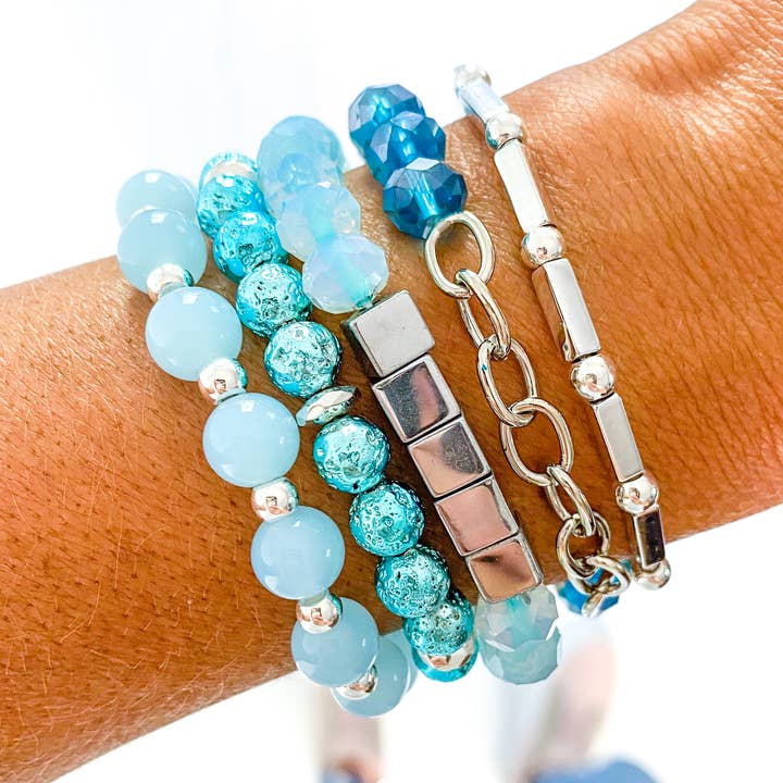 Arctic Blue Bracelet Stack for wholesale by Savvy Bling