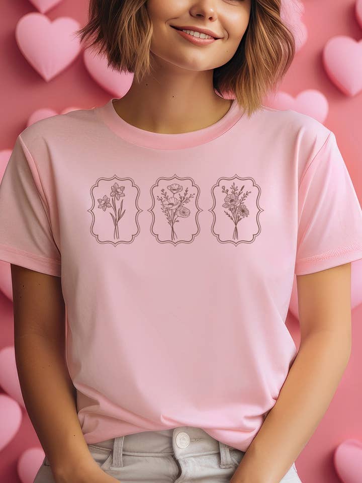 T-shirt graphique à fleurs sauvages. pour la vente par DG WORLD