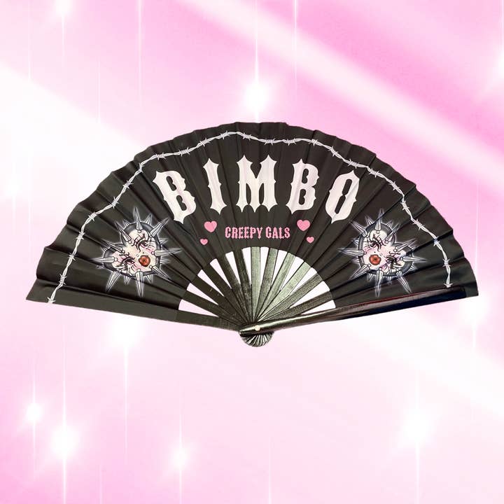 Creepy Gals - Wholesale Handheld Folding Fan - Goth Bimbo Rave Fan