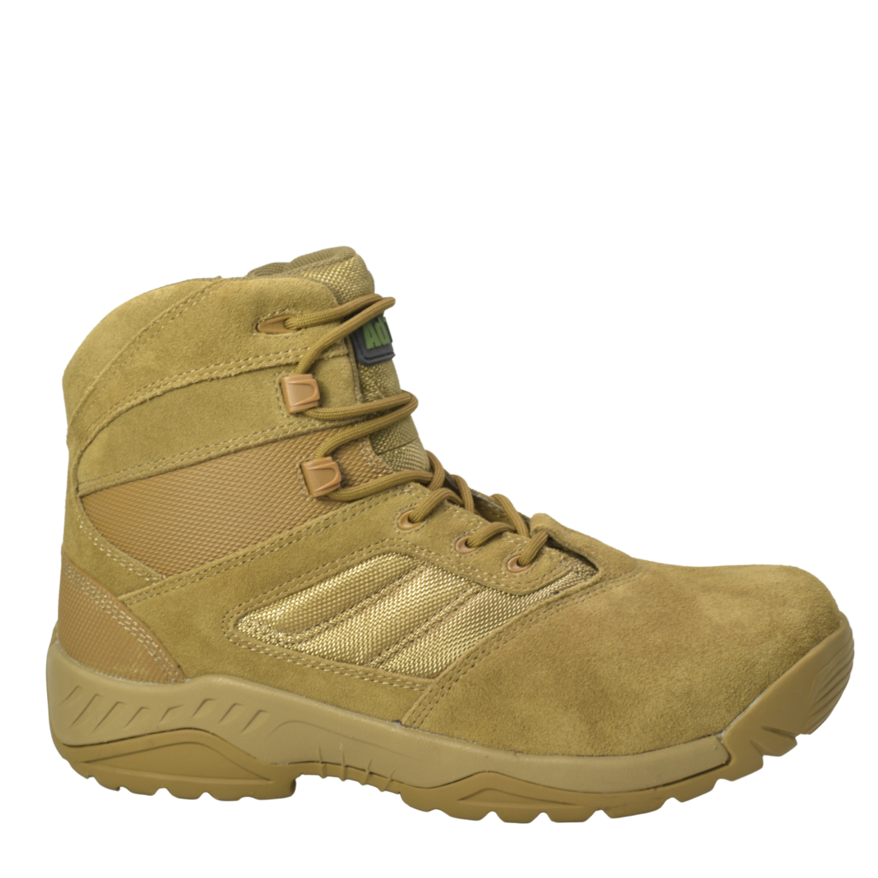AdTec - Wholesale Combat/Military Boots - Men's - KT1003- Sandbox - Men's 6"  Coyote Suede Leather Tactical Boot [Side Zipper]1
