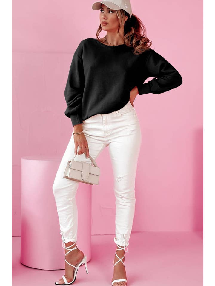 Amaryllis Apparel - Wholesale Sweatshirt - Women's - Back Bowknot Sweatshirt26