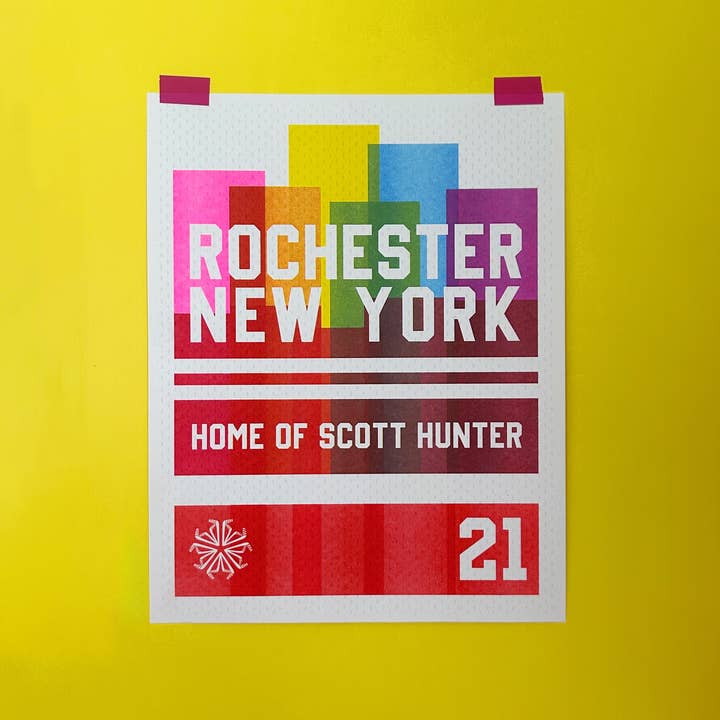 Print | Rochester, NY - Scott Hunter | 11"x14” Riso Print for wholesale by Lanni Made