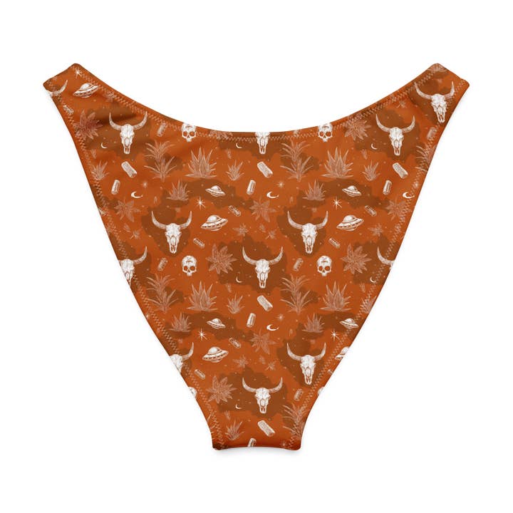 Deep Orange: Hooked On Heat V-Cut Bikini Bottom for wholesale by Texas Eclipse Outfitters