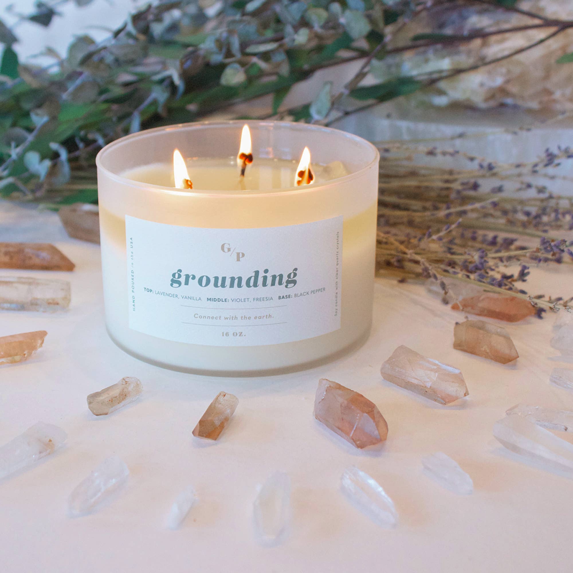 GP Candle Co. - Wholesale Jar/Filled Candle - Grounding 16 oz. 3-Wick Ritual Candle (Lavender)4