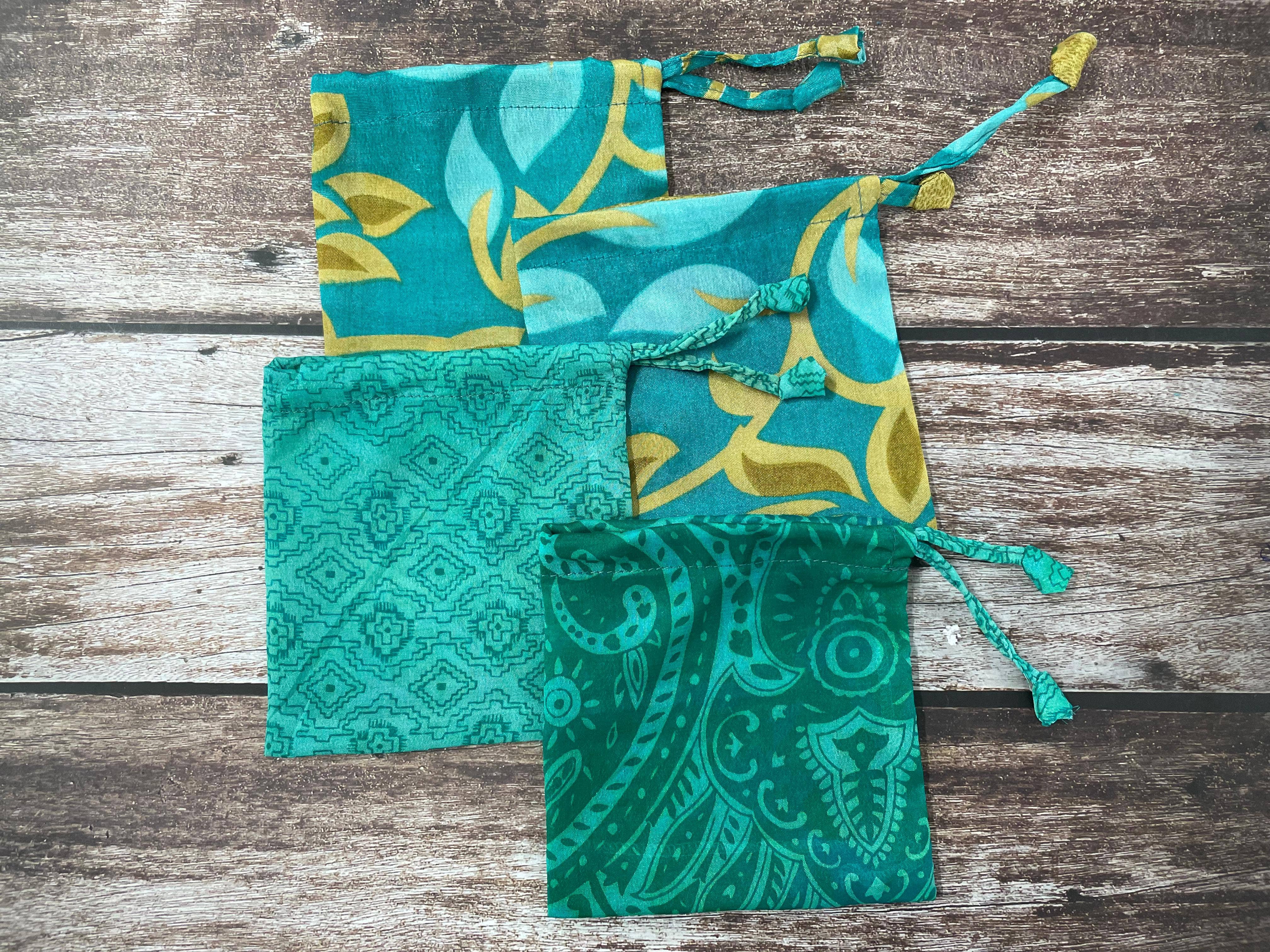 House of Kraft Jewelry & Accessories - Wholesale Gift Bag Set/Pack - Gift Pouches | Upcycled Silk Pouch | Pack Silk Gift Pouch4