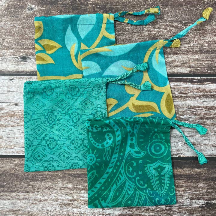 House of Kraft - Wholesale Gift Bag Set/Pack - Gift Pouches | Upcycled Silk Pouch | Pack Silk Gift Pouch13