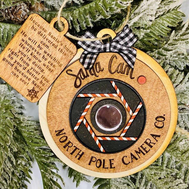 The Rustic Rose, LLC - Wholesale Ornament - Santa Cam Ornament