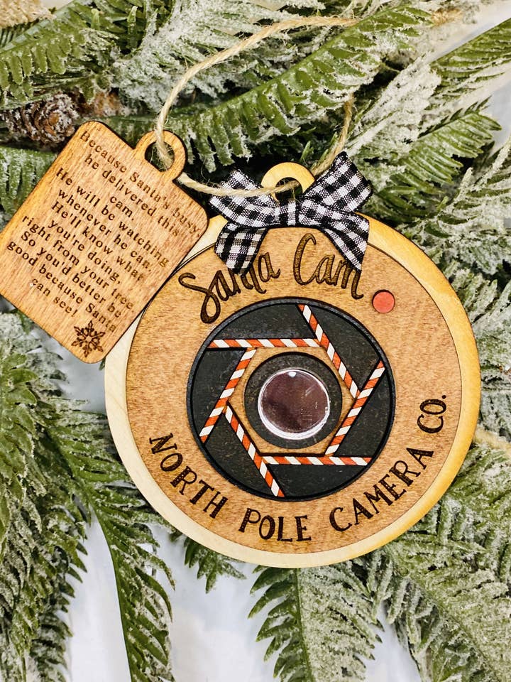 Santa Cam Ornament for wholesale by The Rustic Rose, LLC