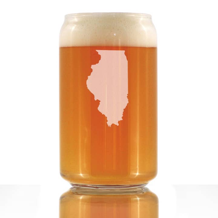 Bicchiere da birra Illinois Outline - Illinoisans Gifts per la vendita all'ingrosso da parte di bevvee