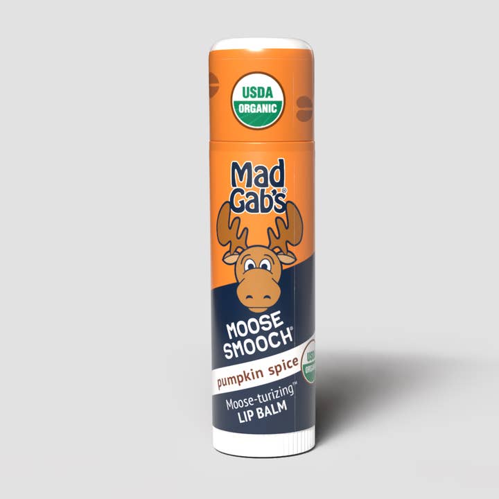 Organic Moose Smooch Pumpkin Spice Lip Balm Tube Open Stock for wholesale by Mad Gab's