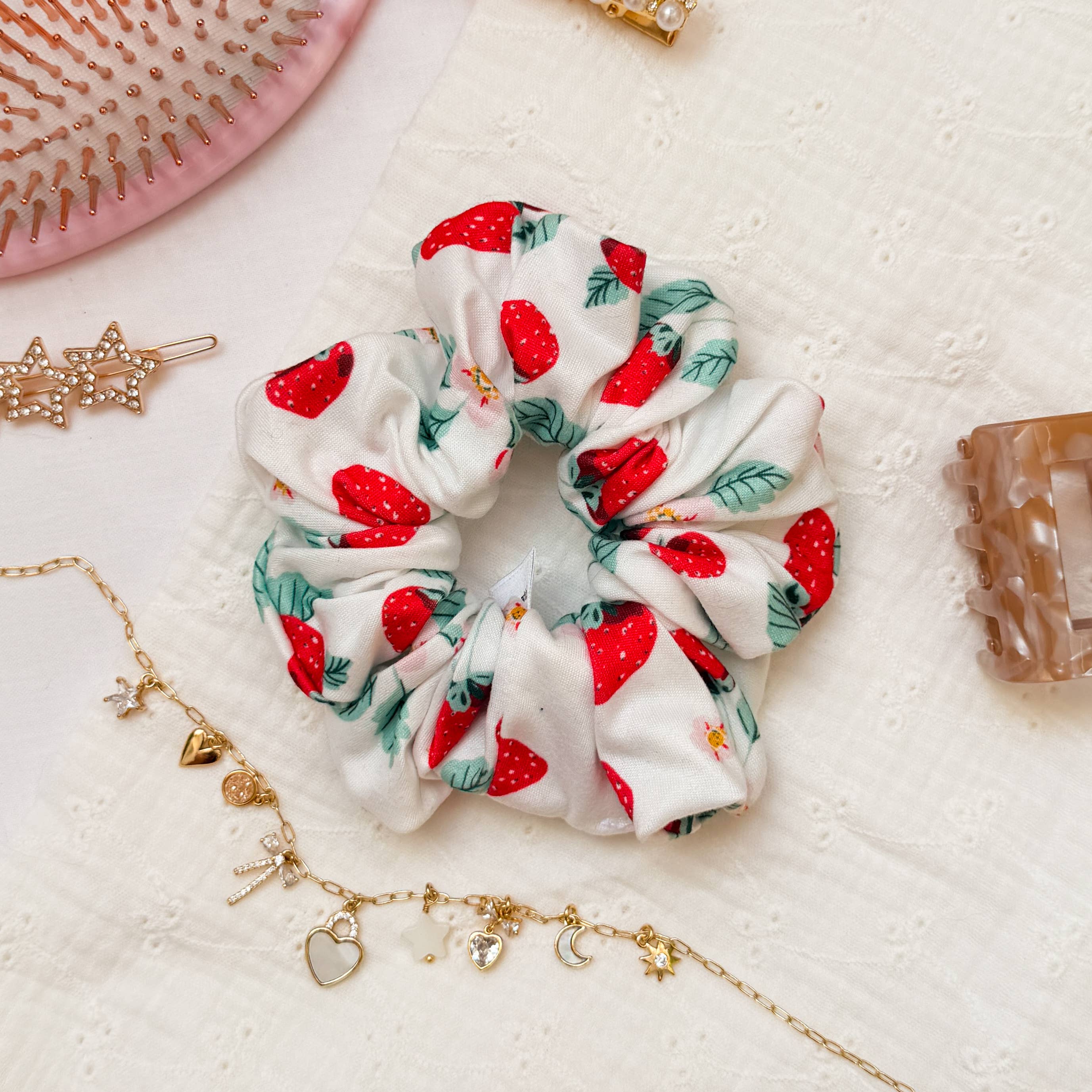 Wild Rose Accessories - Wholesale Scrunchie - Women's - Strawberry Fields l Stretch Scrunchie 0