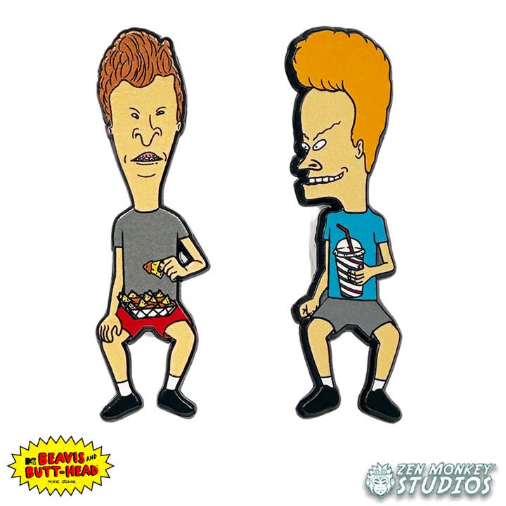 Zen Monkey Studios - Wholesale Lapel Pin/Button - Eating Pin Set - Beavis and Butt-Head Pin Set