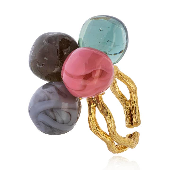 Chama Navarro - Wholesale Cocktail/Statement Ring - Handmade Murano Glass Ring Chania 4B0